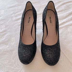 Miu Miu sparkle shoes 38.5